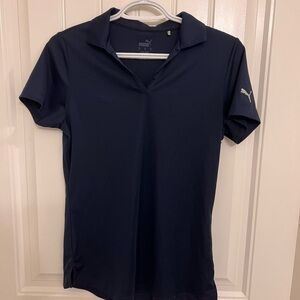 Puma Women's Dark Blue Short Sleeve Polo